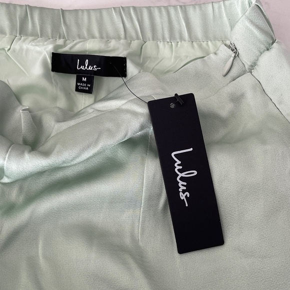 Lulus Sincerely Exceptional Sage Satin Strapless Two-piece Jumpsuit Green - Picture 5 of 8